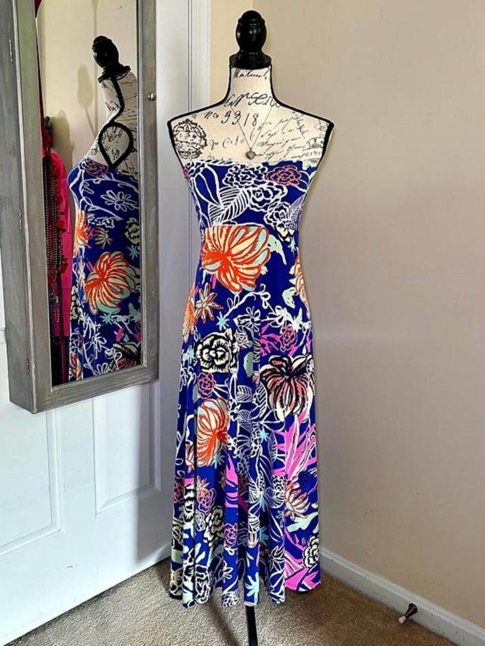 LuLaRoe Blue Strapless Maxi Dress